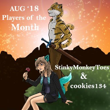 SwanCraftMC's tweet photo. New POTM for August! StinkyMonkeyToes and cookies134
Make sure congratulate them in-game if you see them!

Photo by Tygrax

#swancraft #potm #minecraft #discoson #cookies #bestserver https://t.co/TPK5G4QmA7