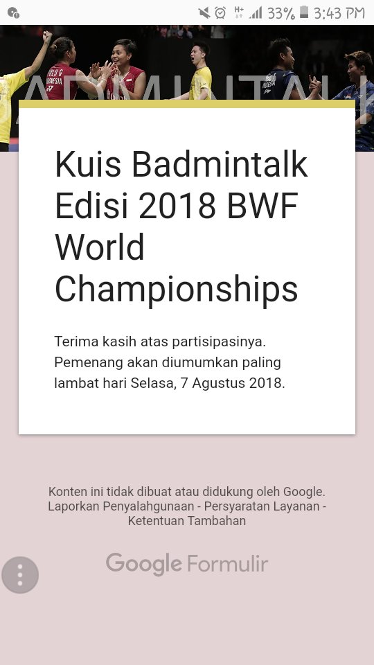 setiautami's tweet photo. @saptianputri  @emirohana @agungbudiarti . #TOTALBWFWC2018  #KuisBadmintalkWBC2018 @BadmintonTalk https://t.co/7x0dffrISd