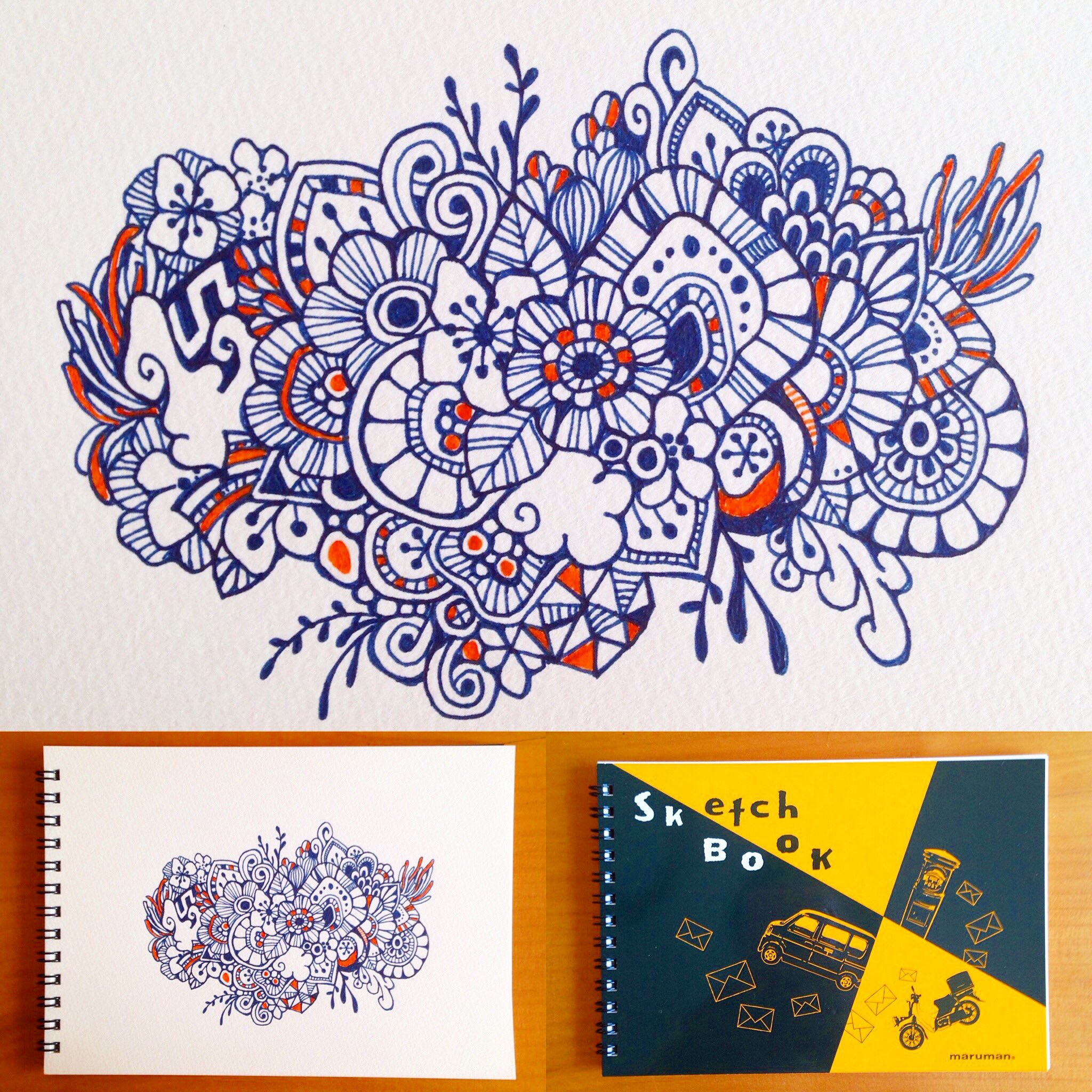 Miya ひたすら模様を描く人 Pazuzou373 から貰った中央郵便局限定のマルマンスケッチブックかわいい Drawing Doodle Zendoodle Zentangle Zenart Penart Textileart Patternart Pendrawing Lineart Freehand ゼンタングル ペン画