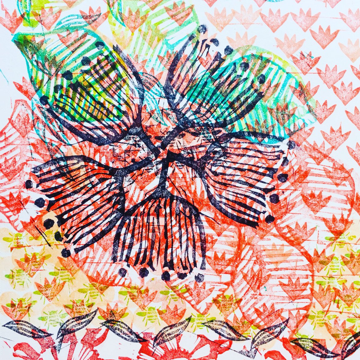 artbadescu's tweet photo. Experimenting with printing on fabric and making things #mysummerPD https://t.co/7jMq2pO9bl