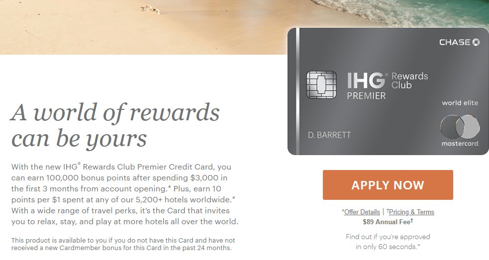 Doctor Of Credit On Twitter Chase Ihg Premier 100 000 Point