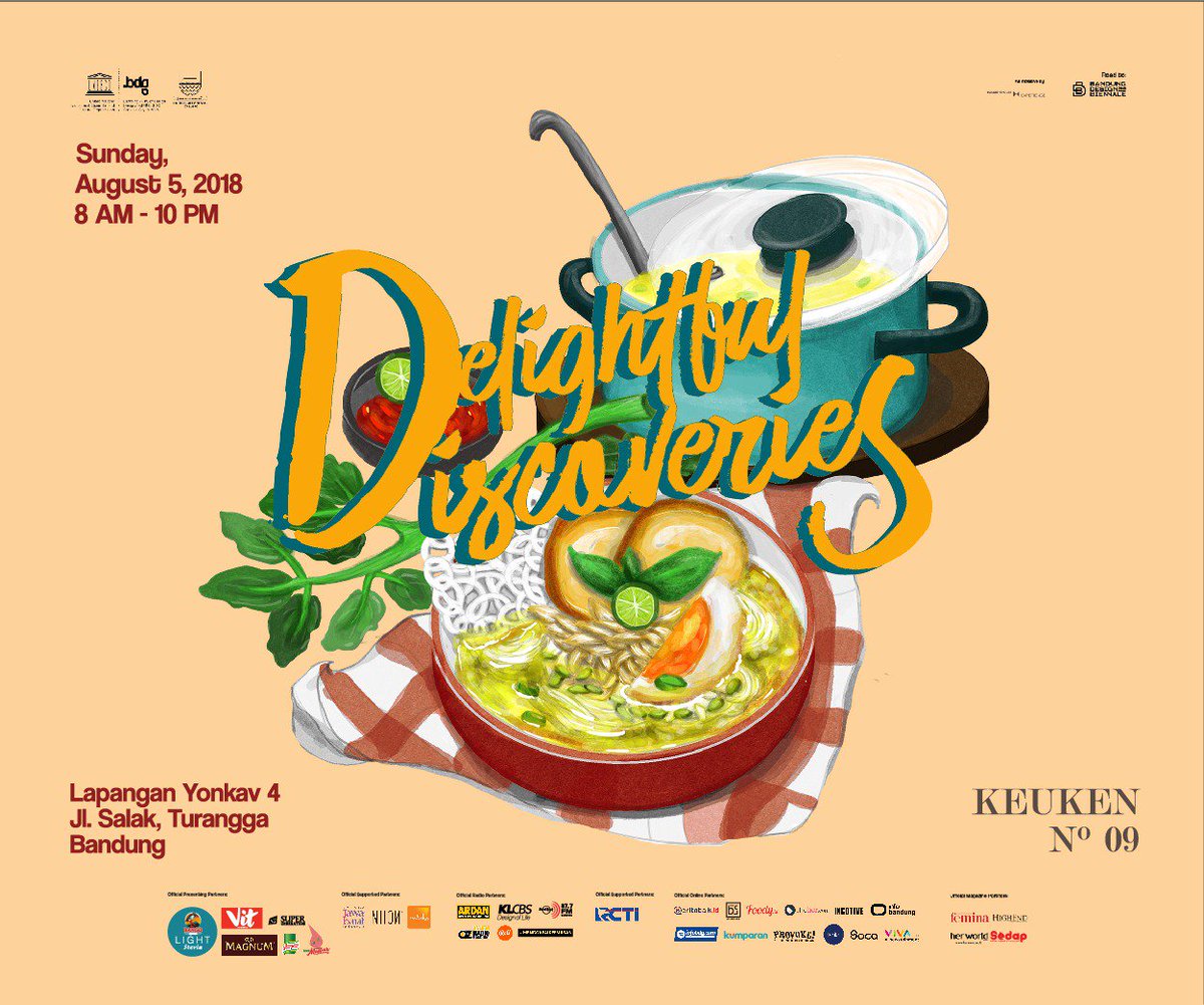 Hallo Gastronomers! Acara <a href="/KeukenBdg/">KeukenBdg</a> hadir lagi loh! Jangan lewatkan di Yonkav 4, Jl. Salak, Gatot Subroto. Tgl 5 Agustus 2018. Yuk! temukan lembaran rasa dan visual kuliner Indonesia pada perspektif gastronomi! CP: Nida 0857-2464-2539, #KEUKENbdg