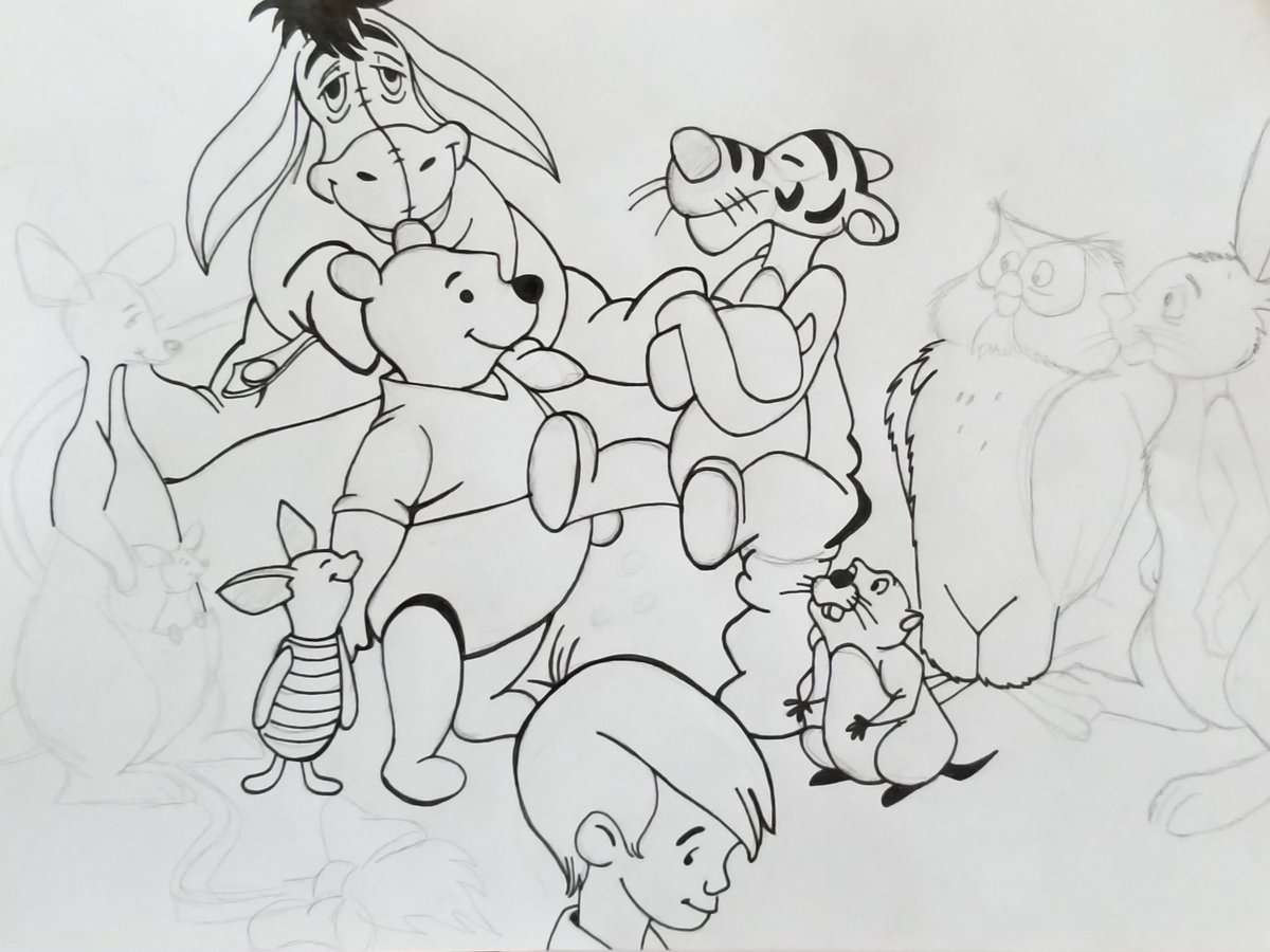 O_RodriguezIII's tweet photo. Getting closer #TWDFamily #OscarsArt #OscarsRedHat #ChristopherRobin #WinnieThePooh #InkingInProgress https://t.co/rrKEcvWbnm