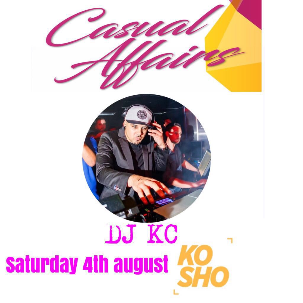 This Saturday August 4th

Catch <a href="/DJKC_Official/">Karlos</a> live at @koshobar in Romford 🎶 🎧 ...ladies free b4 11pm £5 after -guys £5 all night