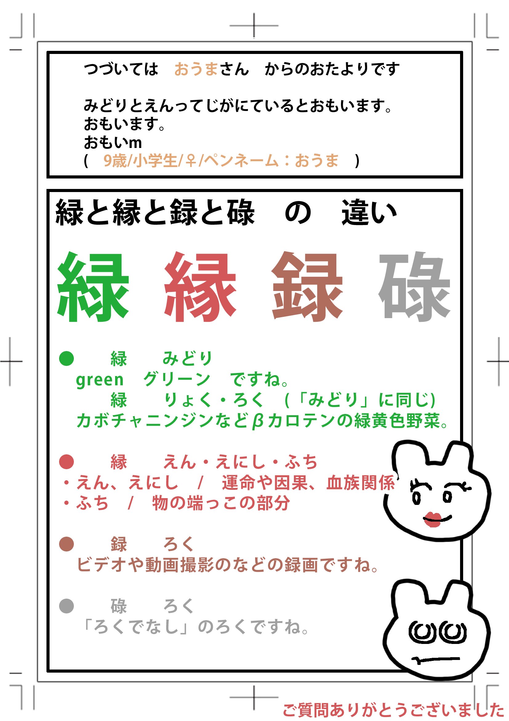縁と緑の違いは何ですか？