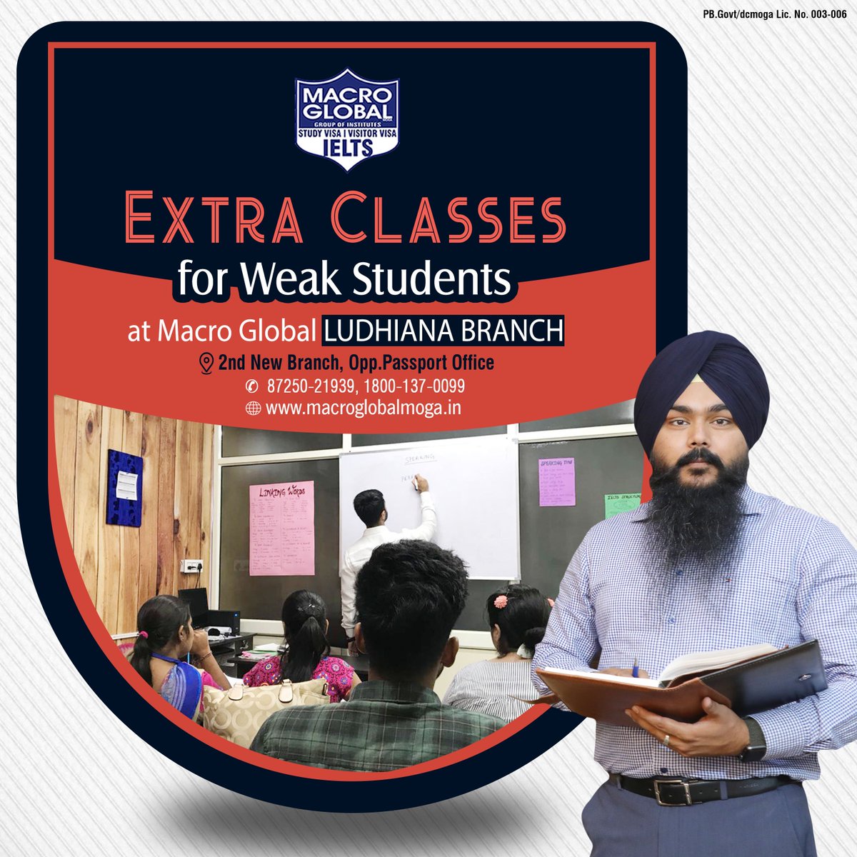 gurmilap27's tweet image. Are you considering for the Institute who gives you extra attention?
Don’t need to worry!
Be a part of #MacroGlobal. We provide #ExtraClasses for grammatically weak students👨🏻‍💻👩🏻‍💻 at our #LudhianaBranch.

Join us soon:
#MacroGlobalMoga
#MacroGlobalLudhiana
 1800-137-0099