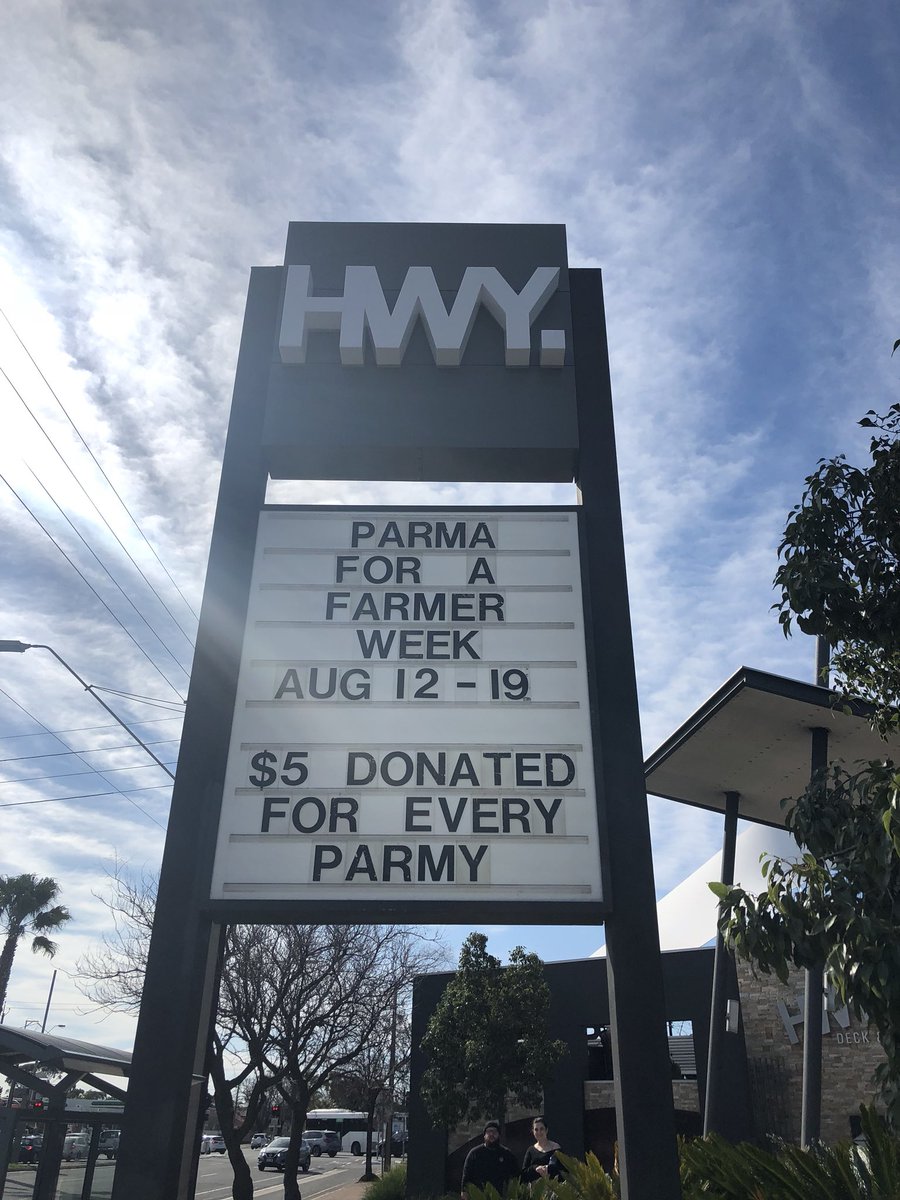 The Highway (@hwyhotel) on Twitter photo We’re pleased to be supporting this #parmas4farmers initiative, thanks to <a href="/Warwick_Long/">Warwick Long</a> who tweeted all the details! $5 from every Parmy (what we say in SA!) will be donated the fund. #sahotels <a href="/TripleMAdelaide/">Triple M Adelaide 104.7</a> #wecallthemparmys We’re pleased to be supporting this #parmas4farmers initiative, thanks to <a href="/Warwick_Long/">Warwick Long</a> who tweeted all the details! $5 from every Parmy (what we say in SA!) will be donated the fund. #sahotels <a href="/TripleMAdelaide/">Triple M Adelaide 104.7</a> #wecallthemparmys