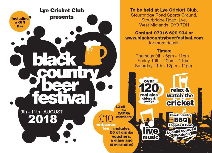 BCBeerFest's tweet photo. 1 WEEK TO GO until the doors open for this years Black Country Beer Festival at Lye Cricket Club. Over 120 ales, ciders &amp; perry's available, GIN bar, live music, live cricket &amp; hot food! Don't miss out! https://t.co/VvJ1RydT0O #9/10/11August #RealAle #CraftBeer #cider #G&amp;T https://t.co/6v1PFoihDY