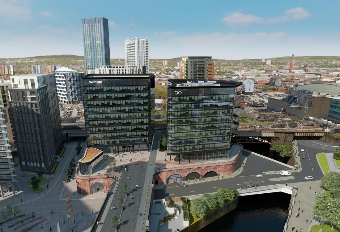 FlanLawArch's tweet photo. We’ve got new images showing what our 100 Embankment project will look like when complete. The #roofterrace will provide sweeping views right across the cities of #Salford and #Manchester. https://t.co/VDaJZCrRs5 #flanaganlawrence @embankmentmcr #askrealestate https://t.co/ePxwnvxlVJ