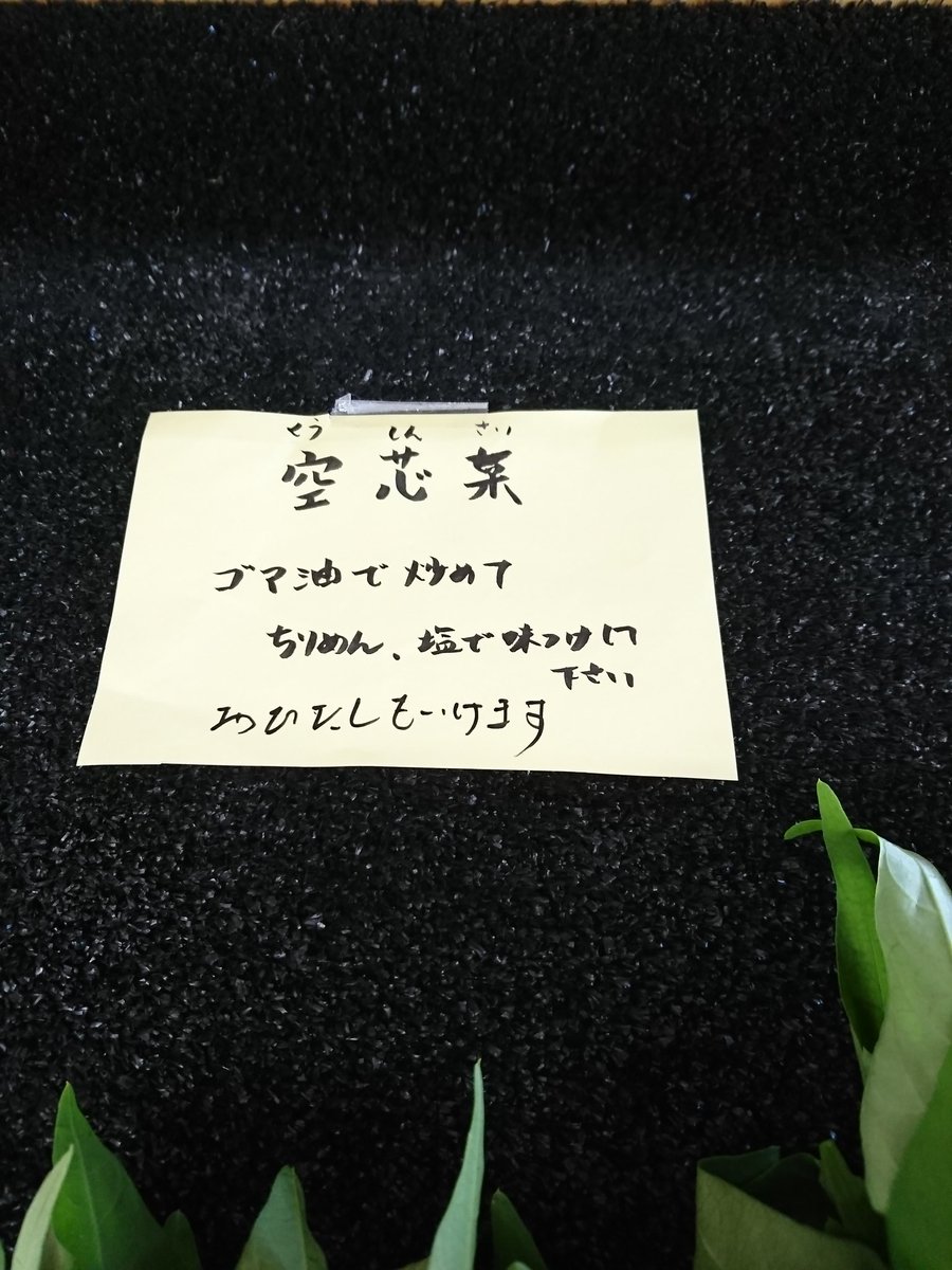 あずさんた ひなた 1歳 キュウソ好きなら売ってたら必ず気になる野菜ps Ps とりあえずゴマ油で炒めてビールのつまみやなwww キュウソネコカミ 空芯菜 めっちゃ好きな曲 このツアー高松で空芯菜かシェンロンやってほしいな あずさんた ひなた 1歳 キュウソ好きなら売ってたら必ず気になる野菜ps Ps とりあえずゴマ油で炒めてビールのつまみやなwww キュウソネコカミ 空芯菜 めっちゃ好きな曲 このツアー高松で空芯菜かシェンロンやってほしいな