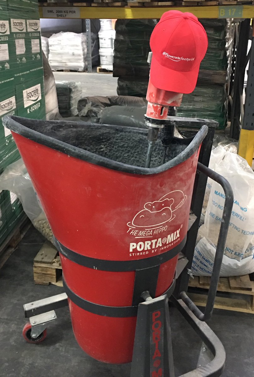 What would we do without our ⁦<a href="/PortamixHippo/">Portamix Hippo</a>⁩ ! #toolsofthetrade #Portamixhippo #flowcretefootprint