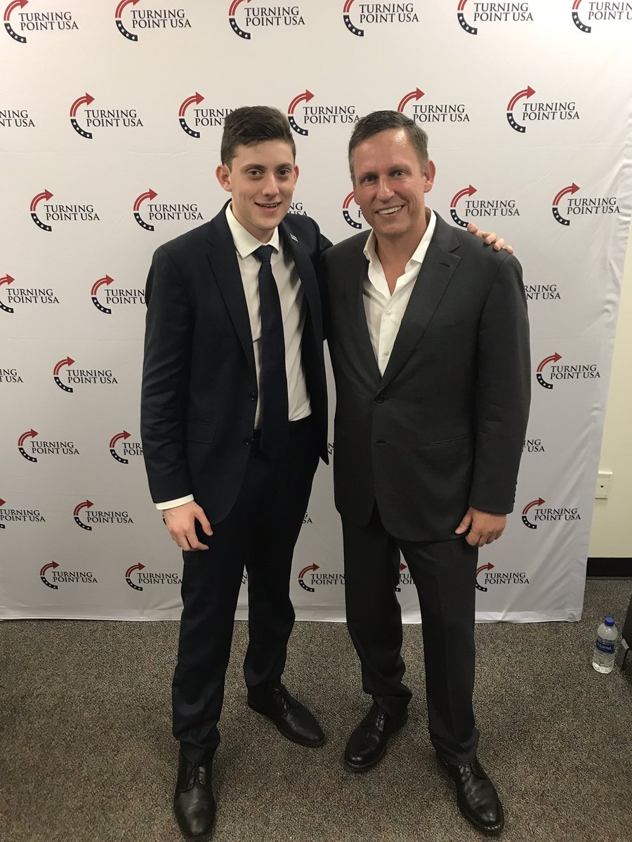 KyleKashuv's tweet photo. What an honor being able to pick the brain of business legend @PeterThiel at #hsls2018 https://t.co/xv1tMwHvlv