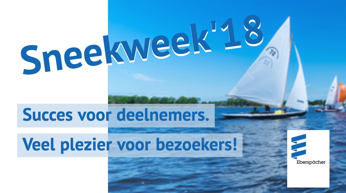 Ga je ook naar de Sneekweek 2018? Eberspächer Benelux wenst je veel plezier! Laatste wedstrijdinfo via <a href="/KWSSneek/">KWSSneek</a> andere activiteiten en events via <a href="/Sneekweekgids/">SNEEKWEEK GIDS</a> #sneek #zeilen #sneekweek