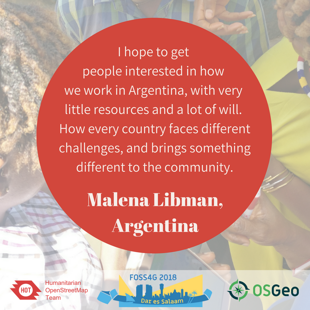 hotosm's tweet photo. The #FOSS4GTGP is proud to be welcoming @GeochicasOSM @malenillavv to @foss4g #FOSS4G2018 https://t.co/KrlKRz5Msk