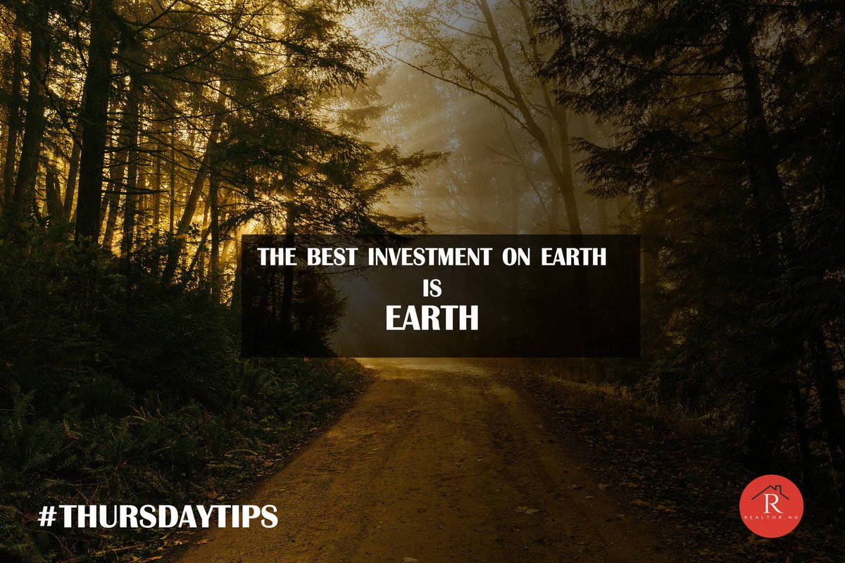 Realtor_NG's tweet photo. The best investment on earth is EARTH! 

Start your investment journey today, visit https://t.co/IfUfB2sXqX and check up our affordable properties. 

https://t.co/1iQ6hZRv7y

#Realtorng #Realestate #affordable #Investment https://t.co/QRWwxV1cJT