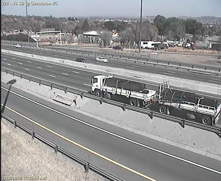 147131: Stationary Vehicle (Heavy) on N3 Southbound after Ramp to Germiston Interchange. Left lane affected. Drive carefully.