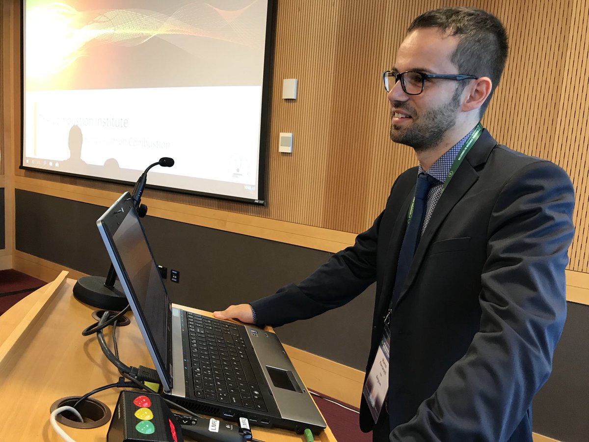 f_contino's tweet photo. Marco Ferrarotti from @BURN_jrg of the #BelgianSection prepping up for his presentation on MILD combustion at the #37thISOC Looking forward to it! @Combustion_Intl https://t.co/pS4rNMrfIS