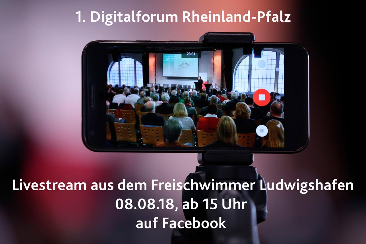 Kommenden Mittwoch, 8. August, findet das 1. #digitalforumRLP statt. Wir übertragen Teile der Veranstaltung live auf unserer Facebook-Seite: s.rlp.de/xJx