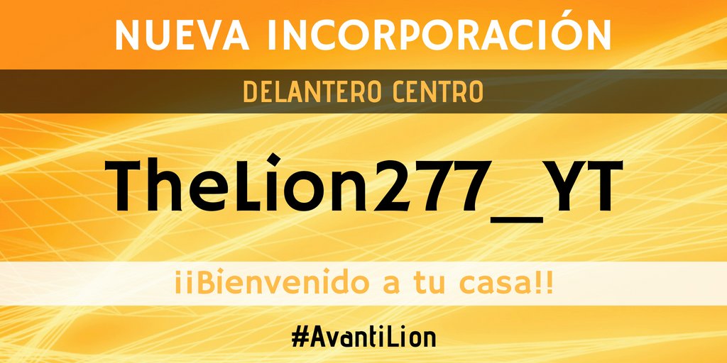 📢NUEVA INCORPORACIÓN📢

Tenemos un nuevo 🦁 en la familia.

Damos la bienvenida a @277Thelion, gran delantero que ayudará a cumplir los objetivos del club.

#AvantiLion
