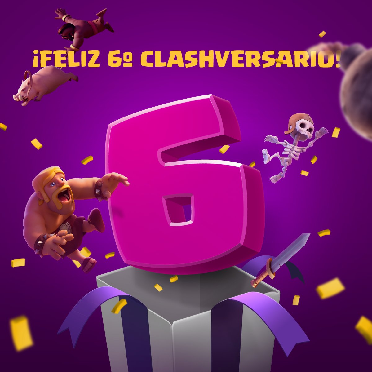 ClashofClansESC's tweet image. ¡Feliz #clashversario, jefes! 🎂 Para celebrarlo, vamos a sortear 6000 gemas entre nuestros seguidores ☺️ Para participar basta con darle RT a este tweet, y comentar la etiqueta y el nombre de tu aldea. ¡Buena suerte a todos! #ClashOn 👊