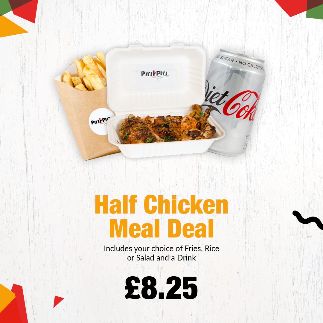 ‼️DEAL OF THE DAY‼️

Our Half Chicken Meal Deal is Cheat Day Heaven! 🤤

Includes your choice of Fries, Rice or Salad and Drink 🇵🇹

#dealoftheday #cheatday #liverpool #takeaway #smithdownroad #aintree #maghull #piripiriexpress