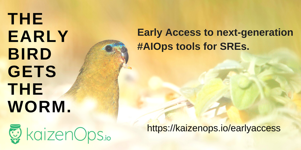 kaizenops_io's tweet photo. Get early access to the latest in #AIOps bot-based SRE team support. When your site goes down, https://t.co/9nDdtcXHjL gives you actionable insight to get things fixed - fast. https://t.co/qXPPz3gK5n