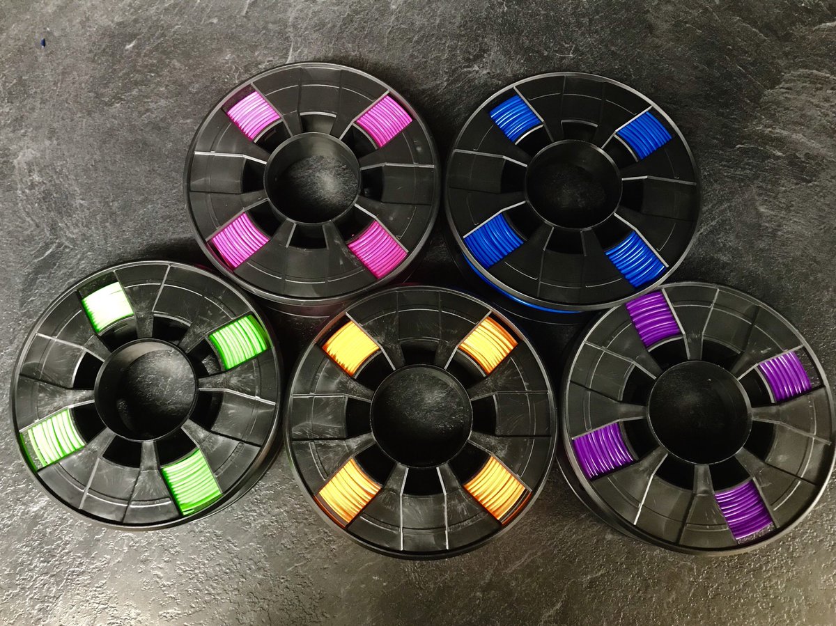 Filament for our 3D printer <a href="/makerbot/">MakerBot</a>, London Studio <a href="/ibigroup/">IBI Group</a> in neon colours 🌈 we can’t wait to try #filament #3D #3DPrinting #makerbot #colour #neon