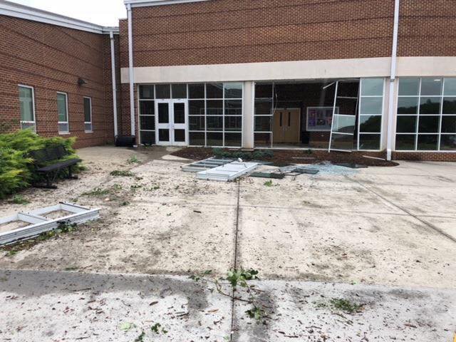 #albemarle Storm damage to MHS