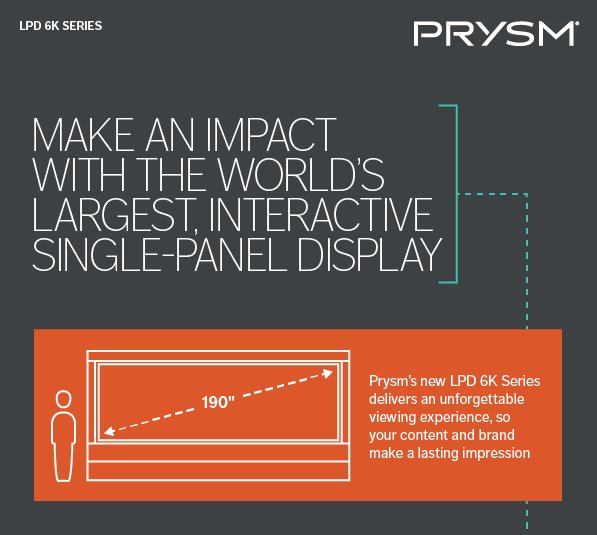 #DYK: The LPD 6K offers three unique viewing angles: an up-close, pixel-free collaboration session; seated audience participation; and distance viewing at the back of a large conference room. Users experience the same content without any distortion or discoloration.