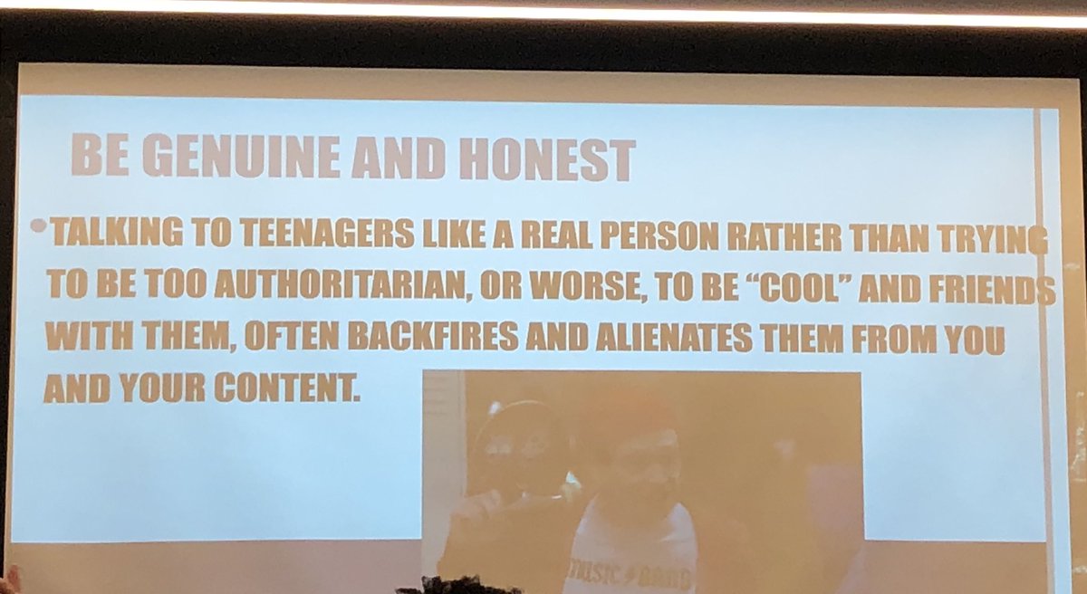 leannedaughtry's tweet photo. In a session about the adolescent brain. Discussing how important is it to show your Ss that you’re a person. #YesYes. #PowerOfIntegration https://t.co/h7jriPoltZ