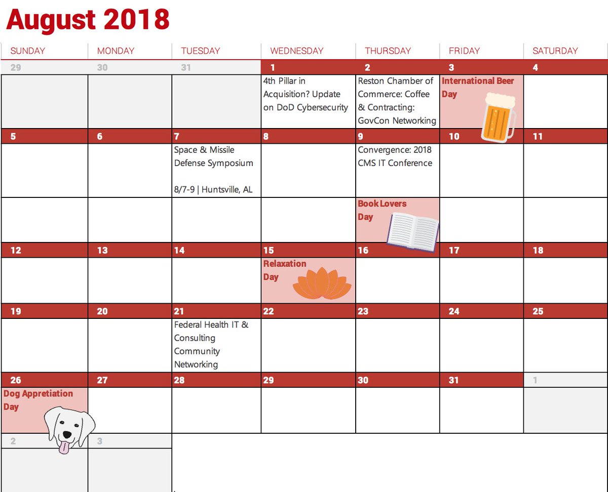 Here's a sneak peak of what we having going on this August. Does your office like to celebrate fun holidays? Heads up - tomorrow is International Beer Day!