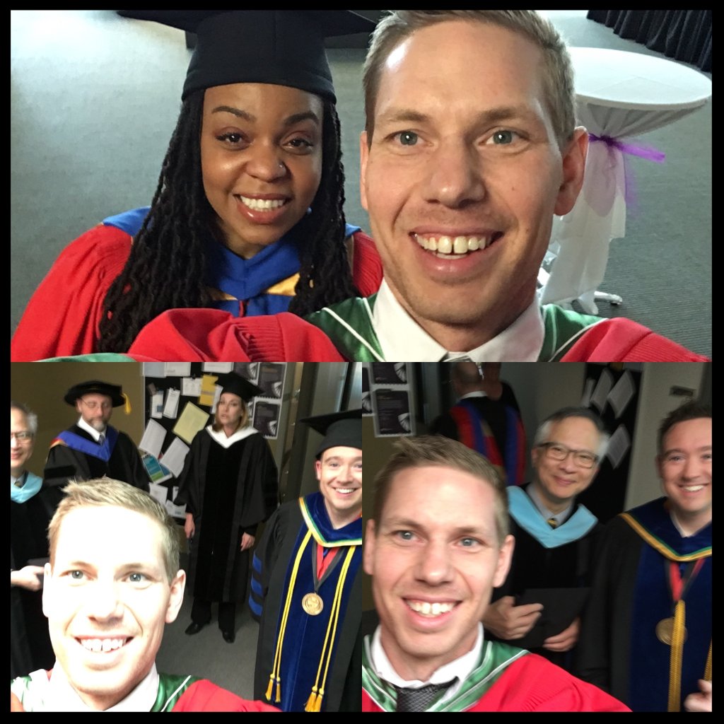 SocialScienceAU's tweet photo. Throwback to grad earlier this year when @joelthiessen took selfies with the BHS faculty!  #tbt #thisisBHS #thisisAmbrose https://t.co/NvDjyIOBbq