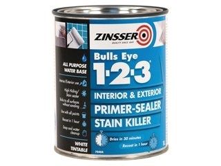 We have the very popular Zinsser Bulls Eye 1-2-3 on offer this month!

A classic universal interior and exterior, water-based, primer-sealer. It offers low odour application, quick-drying convenience and excellent adhesion to glossy surfaces.

2.5Lt - £24.99
5Lt - £47.49 ex vat