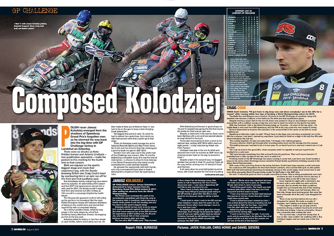 ON SALE NOW | Don't miss #Speedway Star, featuring GP Challenge reaction from Kolodziej 🥇 <a href="/doniversen/">Niels Kr. Iversen</a> 🥈 &amp; @ALindbck 🥉 plus GB's <a href="/CraigCook111/">Craig Cook</a> and <a href="/ruthlesslambert/">Robert Lambert</a>.

Plus ...
✅ GB v Australia preview
✅ <a href="/TheAces/">Belle Vue Speedway</a> hit back

In shops now or buy online ➡️ speedwaystar.net/store/magazines