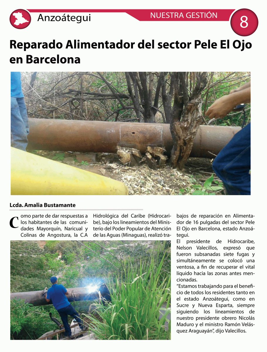 #02Ago Te invitamos a conocer la gestión de Junio de la C.A Hidrológica del Caribe en los estados #Anzoátegui #Sucre y #NuevaEsparta, por nuestra 20° edición de el periódico HidrocaribeDigital por el siguiente link hidrocaribeblog.wordpress.com/2018/07/16/per…