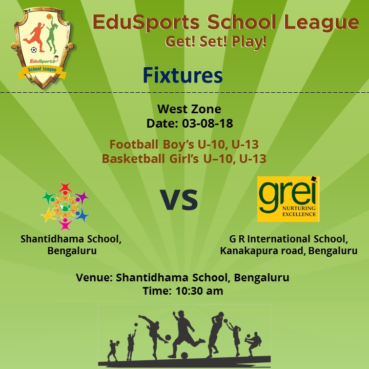 SV_EduSports's tweet photo. 16 hours to go for the ESL inaugural matches. Stay tuned for more!!!
#ESL2018 #ESL2018Bengaluru #EduSports #GetSetPlay #ShantidhamaVSGRInternational #DPSEastVSGlentree
@GlentreeAcademy @DpsBangalore https://t.co/Ui19AZWs8u