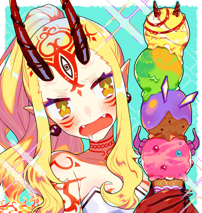 茨木童子(Fate) 「夏!アイス!茨木! #fgo
(発表前に描いてた絵だけど 水着おめでと～!) 」|ルジエ/ラギーのイラスト