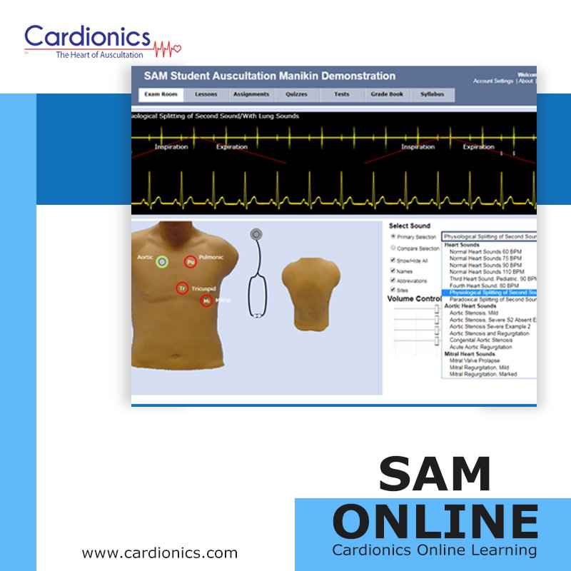 Cardionics_usa's tweet image. This student auscultation trainer along with the SimScope stethoscope simulates heart, lung, and bowel sounds utilizing a large sounds library. Learn more: bit.ly/2zM3Hk7
#samonline #simscope #studentauscultation #cardiosim #simulationeducation #simulation #simcenter