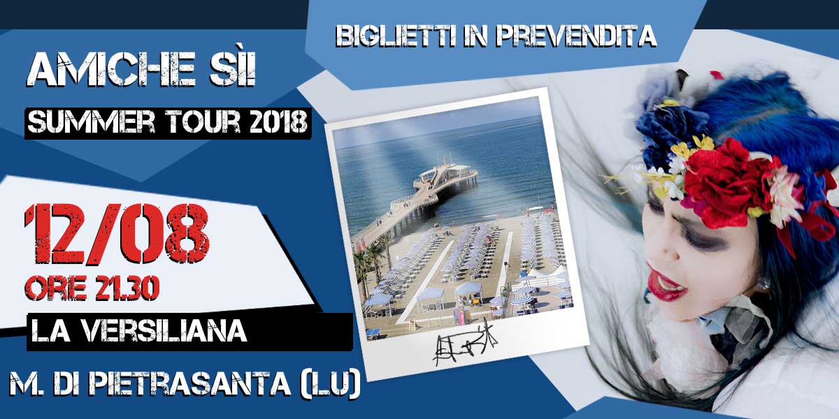 LoredanaBerte's tweet photo. I Biglietti per la data di Marina di Pietrasanta dell’Amiche Sì Summer Tour 2018 sono in prevendita su TicketOne 😎 👍 #amichesi #nontidicono #aspettandolalbum #bluehair #marinadipietrasanta #live #concert #musicaitaliana #summerconcert #livemusic https://t.co/2eBkixuEWz