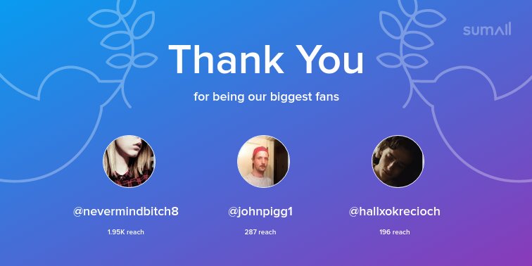 adorablejylan's tweet photo. Our biggest fans this week: @nevermindbitch8, @johnpigg1, @hallxokrecioch. Thank you! via https://t.co/QGL6uTIntw https://t.co/nXf1Zag1Jq
