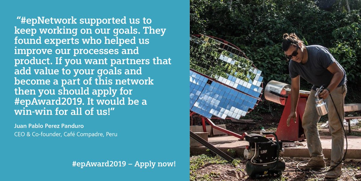 Emp_Ppl_Award's tweet photo. Are you a #social #entrepreneur in #LatAm? 
Check out what former #epAward winner Juan Pablo Panduro, Ceo &amp; Founder @Compadre_Peru, had to say in support of the award. 
Apply now 🖕 https://t.co/luuBWE90WC 
Scale your #socent to the next level! https://t.co/rjSxJLkK6K