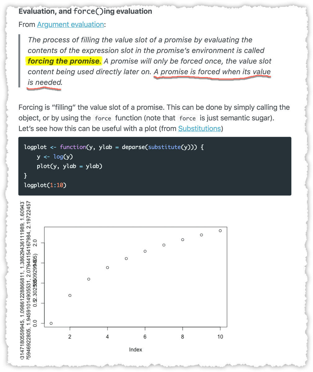 dataandme's tweet photo. Great break-down, definitions, and worthy read ππ
"About lazy evaluation" βοΈ @_ColinFay
https://t.co/coLJrWjJdn
#rstats #lazyeval https://t.co/20jpPwq95e