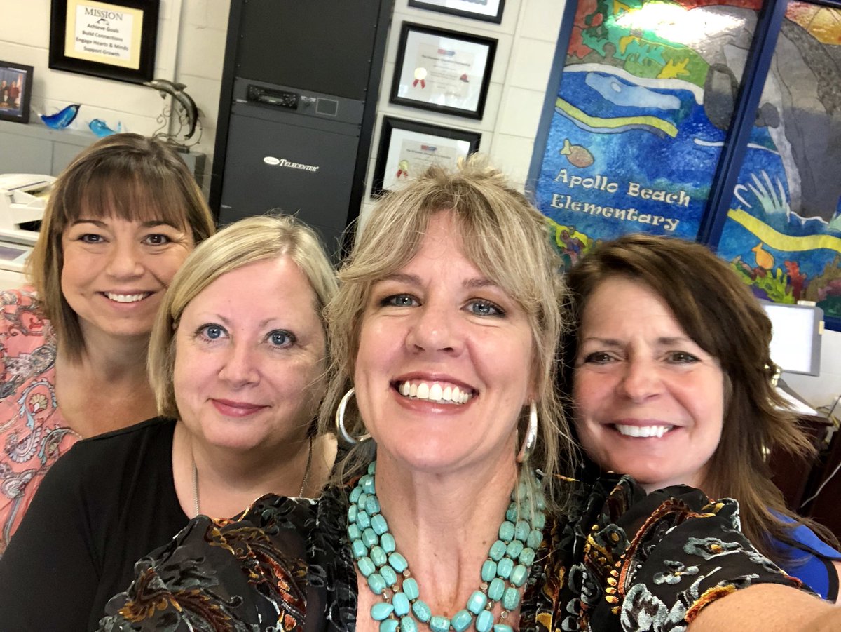 MrsFridayABES's tweet photo. ABES office staff ROCKS! #ExceptionalLearningAtABES #HCPSApolloBeach #BeWhoYouAre #WeClimbTogether https://t.co/ZGAhJjrrx8
