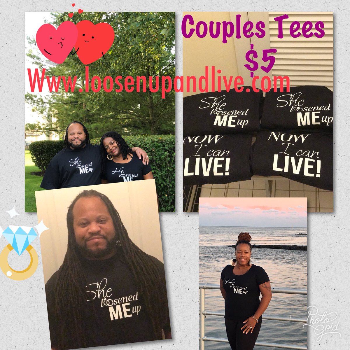 LoosenupLv's tweet image. Get you a couples tee during this huge sale. At $5 each you and your boo can show off and show out together. Single ladies: the “He loosened me up” tee can represent God almighty himself! Wear it how you want. #booedup #couplestees❤❤ #hugesale #loosenupandlive #linkinbio