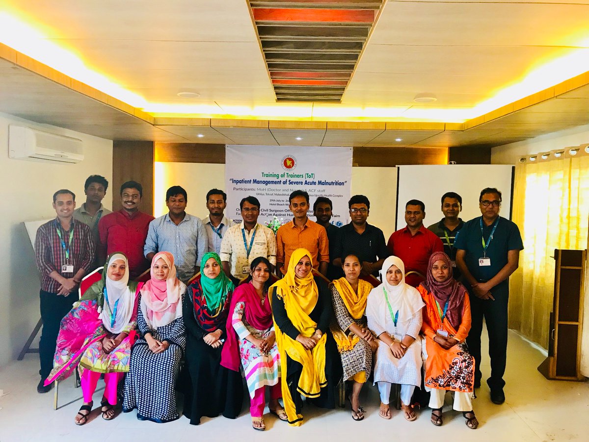 rayhaniu's tweet photo. 5 days ToT on Inpatient Management of Severe Acute Malnutrition for MoH doctors, nurses &amp; ACF staff- Cox’sbazar completed today to strengthen health system which is overstretched due to rohingya refugee influx. It’ll be cascaded further into 5 subdistricts through this trainers. https://t.co/8hg48RO99f