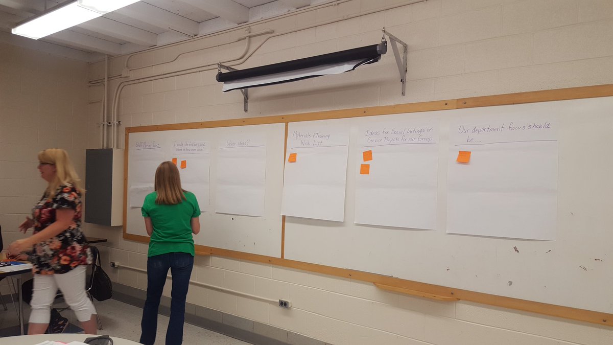 Mrs_Robison4KCS's tweet photo. This group of KCS Hearing Support Staff is having great conversations about how to take care of their students... and look at all of the fun ways they are planning! https://t.co/arnx9Hk1d7