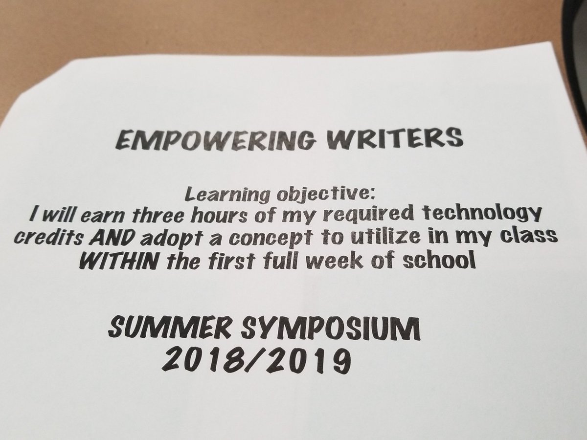 AWillemin's tweet photo. A nice cross-curricular secondary group in the Empowering Writers training! #SummerSymp18 #MakeYourMark18 https://t.co/d2td3oP2xT