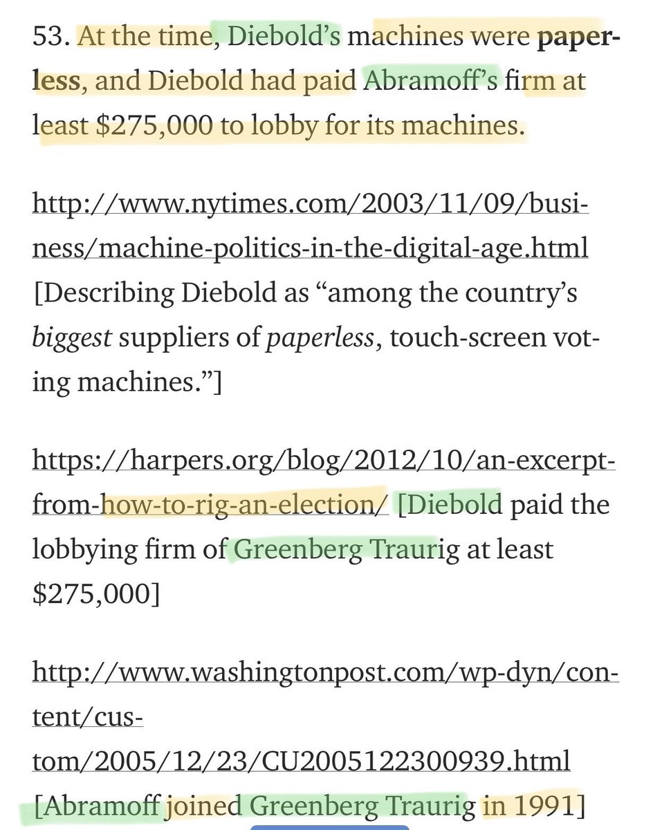 Abramoff, CNP, Ken Blackwell, Greenberg Taurig, Ney, Heritage &  @GOP have been conspiring for years to throw elections using Russia, Diebold and EES voting machines and software  tip  @jennycohn1  @Spoonamore