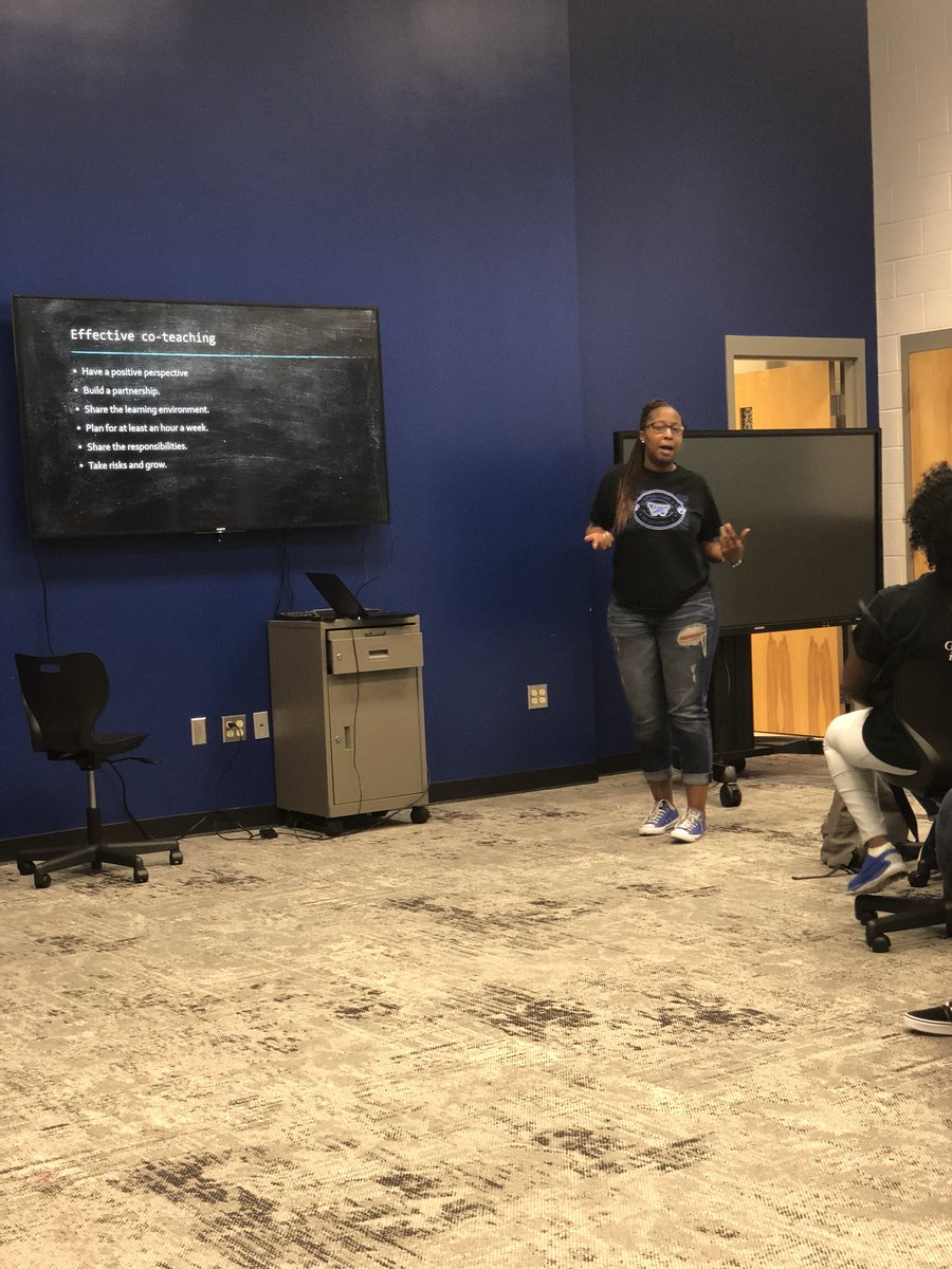 Today’s Co-teaching meeting was full of dynamic methods that could be utilized in a co-taught setting. Kudos to Ms. Clark, SEC dept. co-chair, for leading us into co-teaching success! #SECmatters #iCOteach <a href="/gowestlakelions/">Westlake Lions</a> <a href="/JKRobinsonEDU/">Jamar Robinson</a> <a href="/kirk_sykes/">Kirk A. Sykes</a> <a href="/WestlakePtsa/">West Lake STEM PTSA</a> <a href="/TROliverEDU/">Tosha Oliver</a>