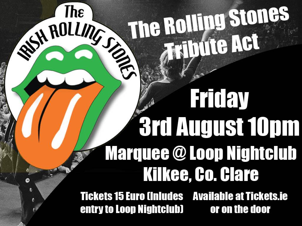 This Friday start off the bank holiday in style with The Irish Rolling Stones Ireland's premier Rolling Stones tribute band

#therollingstones #tribute #kilkeebythesea #loopnightclub #kilkee #bankholiday #theirishrollingstones